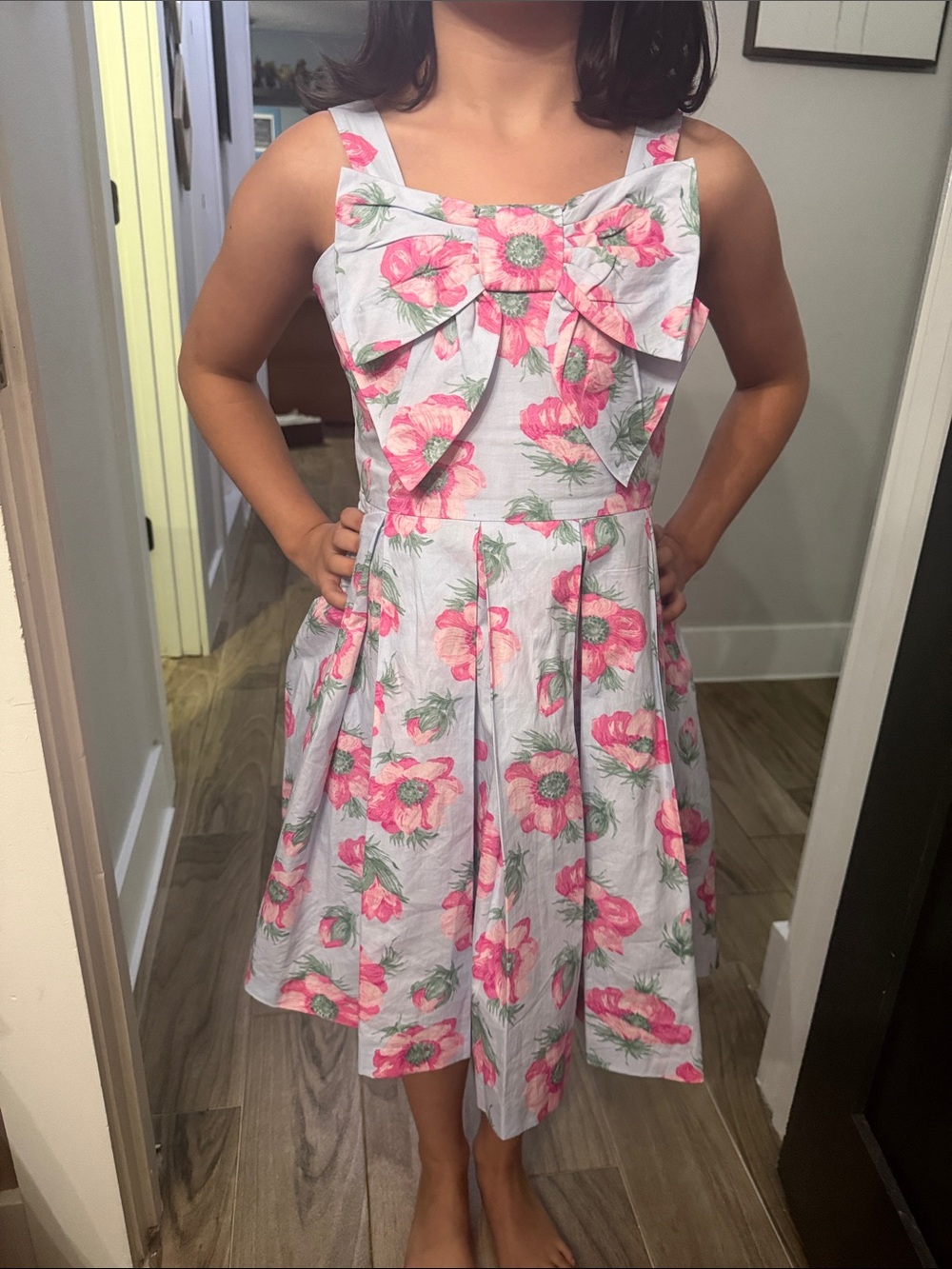 Janie and Jack Pink Floral Bow-Front Sundress